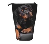 Tcoay Rottweiler Loving Confident and Loyal,Standing Pencil Holder Stationery Bag Pencil Pouch Organizer Telescopic Pencil Case