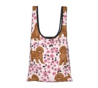 Tcoay Ruby Cavoodle Cavapoo Dog Breed Cherry,Reusable Shopping Bag Shopping Handbag Grocery Multipurpose Canvas Shoulder Bags