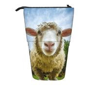 Tcoay Sheep Looking Camera,Standing Pencil Holder Stationery Bag Pencil Pouch Organizer Telescopic Pencil Case