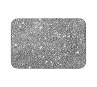Tcoay Silver Glitter Sparkles,Doormat Carpet Mat Rug Polyester Non-Slip Floor Decor Absorbent Bathroom Pad
