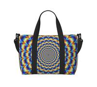 Tcoay Spiral Optical Illusion GIF Print, Beach Bag For Women - Reusable Hand Travel Shoulder Bags