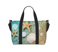 Tcoay Starfish And Seashell Pattern, Beach Bag For Women - Reusable Hand Travel Shoulder Bags