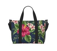 Tcoay Tropical Flowers Frangipani Hibiscus Nature, Beach Bag For Women - Reusable Hand Travel Shoulder Bags