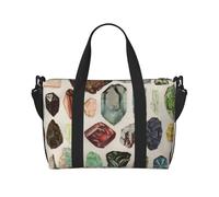 Tcoay Vintage Geology Gemstone Crystal Minerals, Beach Bag For Women - Reusable Hand Travel Shoulder Bags