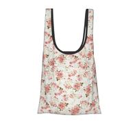 Tcoay Vintage Shabby Chic Floral Pink Rose Flower,Reusable Shopping Bag Shopping Handbag Grocery Multipurpose Canvas Shoulder Bags