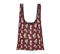 Tcoay West Highland Terrier Westie,Reusable Shopping Bag Shopping Handbag Grocery Multipurpose Canvas Shoulder Bags