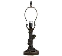 TCODTPOL Table Lamp Base Replacement Only, Wide 5 Height 15 Inch, Fit for 6, 8, 10 Inch Tiffany Style Stained Glass Lampshade, Dark Bronze Finish,Resin, Push Switch On Cord(D (W5H15 Inch))