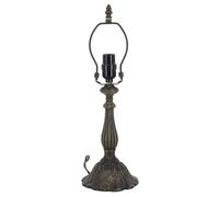 TCODTPOL Table Lamp Base Replacement Only, Wide 6 Height 18 Inch, Fit for 8, 10, 12 Inch Tiffany Style Stained Glass Lampshade, Dark Bronze Finish,Resin, Push Switch On Cord