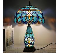 TCODTPOL Tiffany Stained Glass Table Lamp 12X19 Inches,Green Brown Jewelry