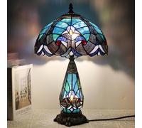 TCODTPOL Tiffany Stained Glass Table Lamp 12X19 Inches,Green Liaison