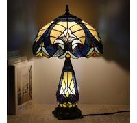 TCODTPOL Tiffany Stained Glass Table Lamp 12X19 Inches,Yellow Liaison
