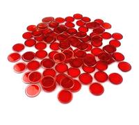 TCOINERY Bingo Lotto Game Accessories Transparent Counting Chips with Metal Edge Magnetic Casino Game Night Tokens/Education Math Markers/Chess/Number Alphabet Sorting Discs (Red)