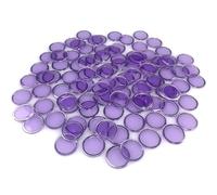 TCOINERY Bingo Lotto Game Accessories Transparent Counting Chips with Metal Edge Magnetic Casino Game Night Tokens/Education Math Markers/Chess/Number Alphabet Sorting Discs (Purple)