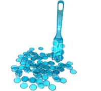 TCOINERY Bingo Lotto Game Set - Transparent Magnetic Wand & Semitransparent Chips - Family Casino Game Night Tokens, STEM Learning Accessories, Alphanumeric Counting and Sorting Chess (Blue)
