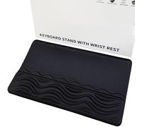 TCOINERY Keyboard Wrist Rest, Mouse Pad Set with Ergonomic Tilted, Memory Foam Pad for Pain Relief, Wrist Rest for Computer Keyboard, Comfortable Typing Support for Office, Home & School, Black
