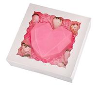 Tcoivs 20-Pack White Square Bakery Boxes, 10" x 10" x 2.5" with Window for Baked Goods