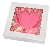Tcoivs 50-Pack Pie Boxes 12" x 12" x 2.5", Bakery Boxes with Window, White Cookie Boxes, Auto-Popup Treat Boxes for Pies, Muffins, Donuts and Pastries