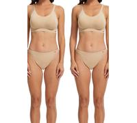 tcomfifits The Invisible Curve Tucking Kit | 1 Volumizing Seamless Bra + 2 Bonded Tucking Thongs, Nude, Large