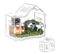 TCooSo Jumping Spider Enclosure for Small Species, Acrylic Reptile Terrarium Habitat with Feeding Hole for Tarantulas, Praying Mantis, Gecko,Insects, Hermit Crab, Lizard, Snails Isopods - 6"*4"*6"