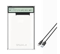 Tcorporation USB 3.0 5Gbps Clear Hard Drive Enclosure with Intelligent LCD Display, 2.5 Inch HDD/SSD Compatible, Real Time Monitoring of Temperature, Capacity, and Status