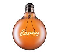 TCP 120L E27 G125 Happy Globe LED Warm White Light Bulb, Clear