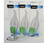 TCP 42W C35 Tail Tip Candle ECO Halogen Dimmable Candle Light Bulb, 2000 Hours Long Life Energy Saver Light Bulbs E14 SES Small Edison Screw Cap 240V 42 W = 55 W - Pack of 3