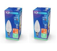 TCP 60W 2700K 810L E14 LED Candle Small Screw Light Bulb, Warm White, HOALC810WOE11527N1P (Pack of 2)