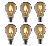 Tcp 6Pc Warm Vintage Instart Start Led Light Bulbs 4W 380Lm B22