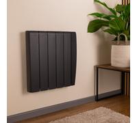 Tcp Smart 700W Matt Black Ceramic Panel Electric Radiator, Long-Lasting Heat Retention For Living Rooms, Bedrooms & Home Offices