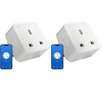 TCP Smart Plug UK WiFi Socket, Works with Alexa, Google Home, Siri Shortcuts, Voice Control, App Enabled, Set Smart Schedules and Timers, No Hub Required, White (Pack of 2)