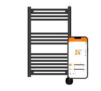 TCP Smart WiFi Fixed Pre-Filled Towel Radiator 500w Black TCP Black