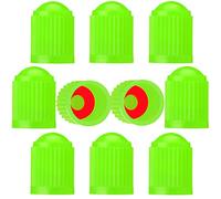 TCPENG® 10PCS Tyre Valve Caps, with O Rubber Seal Ring, Universal Stem Covers for SUV, Cars, Bike, Motorcycles, Trucks, Heavy-Duty, Airtight Seal, Screw-On, Easy to Operation (10 Pack Green)