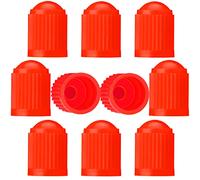 TCPENG® 10PCS Tyre Valve Caps, with O Rubber Seal Ring, Universal Stem Covers for SUV, Cars, Bike, Motorcycles, Trucks, Heavy-Duty, Airtight Seal, Screw-On, Easy to Operation (10 Pack Red)