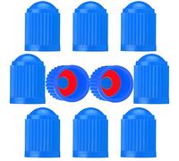 TCPENG® 10PCS Tyre Valve Caps, with O Rubber Seal Ring, Universal Stem Covers for SUV, Cars, Bike, Motorcycles, Trucks, Heavy-Duty, Airtight Seal, Screw-On, Easy to Operation (10 Pack Blue)