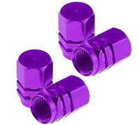 TCPENG® Dust Caps for Car Tyres, 4PCS Tire Valve Stem Caps, Universal Aluminum Tire Valve Cap, Dust Proof Valve Cover for Cars, SUVs, Bike and Bicycle, Trucks, Motorcycles(Purple)