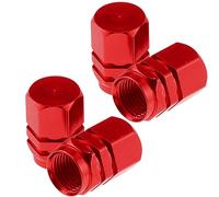 TCPENG® Dust Caps for Car Tyres, 4PCS Tire Valve Stem Caps, Universal Aluminum Tire Valve Cap, Dust Proof Valve Cover for Cars, SUVs, Bike and Bicycle, Trucks, Motorcycles(Red)