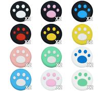TCPENG® Thumb Grip Caps Compatible with Nintendo Switch/OLED/Switch Lite, Soft Silicone Joystick Grip Cute 3D Analog Stick Cover (12 Pairs Paw)
