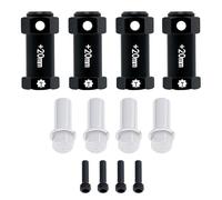 TCRC 4PCS Aluminum 12mm Wheel Hex Hubs 20MM Extension Adapters for Axial 1/8 AXP8 Gilamon Trail Buggy Upgrade,Black