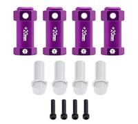 TCRC 4PCS Aluminum 12mm Wheel Hex Hubs 20MM Extension Adapters for Axial 1/8 AXP8 Gilamon Trail Buggy Upgrade,Purple