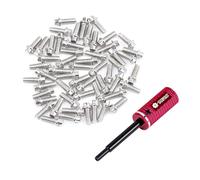 TCRC 75PCS Carbon Steel M1.4x4mm Beadlock Screws with Aluminum Easy Handheld Installation Tool for 1.0inch 1.3inch Wheel hubs,Silver
