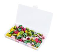 Tcrogsciss 45Pcs Wooden Push Pins Thumb Tacks Decorative Cute Pushpins Drawing Pins for Photos Wall, Maps, or Cork Bulletin Board (Multi Color, Tropical Decorative)