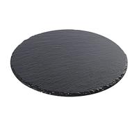Tcrogsciss Round Slate Cheese Board Plate Slate Stone Tray 9.8 * 9.8 Inch