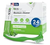 TCS Fresh Dental Appliance Cleaner Set - Professional Strength Concentrated Retainer Cleaner Solution with Soft Bristle Dental Brush (6 Month Supply)**G