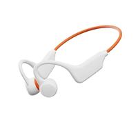 TCSMSDMO Compatible For Xiaomi G1 Bone Conduction Headset Bluetooth 5.4 Ear Hanging Type Swimming IPX8 Waterproof Long Life Hang Ear Sports Headphones(White with Orange)