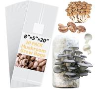TCSYLSC 20PCS Mushroom Spawn Bags, Large Extra Thick 6 Mil Mushroom Growing Bag, 8" x 5" x 20" Sealable Mushrooms Substrate Bag for Mushrooms Cultivation, Sawdust Fruiting Blocksgs