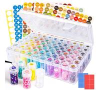 TCSYLSC Diamond Painting Storage Containers Set, 60 Grids Bead Organizer & Round Painting Labels and 12 Pcs Dispense, Diamond Painting Accessories Kits for DIY Diamond Art Craft Jewelry Bead Storage