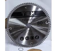TCT Circular Saw Blade 185mm x 80T x 20mm Bore (16mm ring) also fits Evolution Bosch Makita etc 184mm (80 Teeth)
