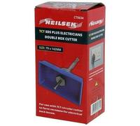 TCT SDS Plus Electricians Box Cutter Masonry Single Double Socket Back Box Square Circular Rectangle (Rectangle 79x142mm)