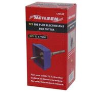 TCT SDS Plus Electricians Box Cutter Masonry Single Double Socket Back Box Square Circular Rectangle (Square 77x77 mm)