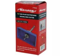 TCT SDS Plus Electricians Box Cutter - Single, Double Socket & Circular Back Box Cutter Square Circular Rectangle for Masonry (Rectangle 79x142mm)
